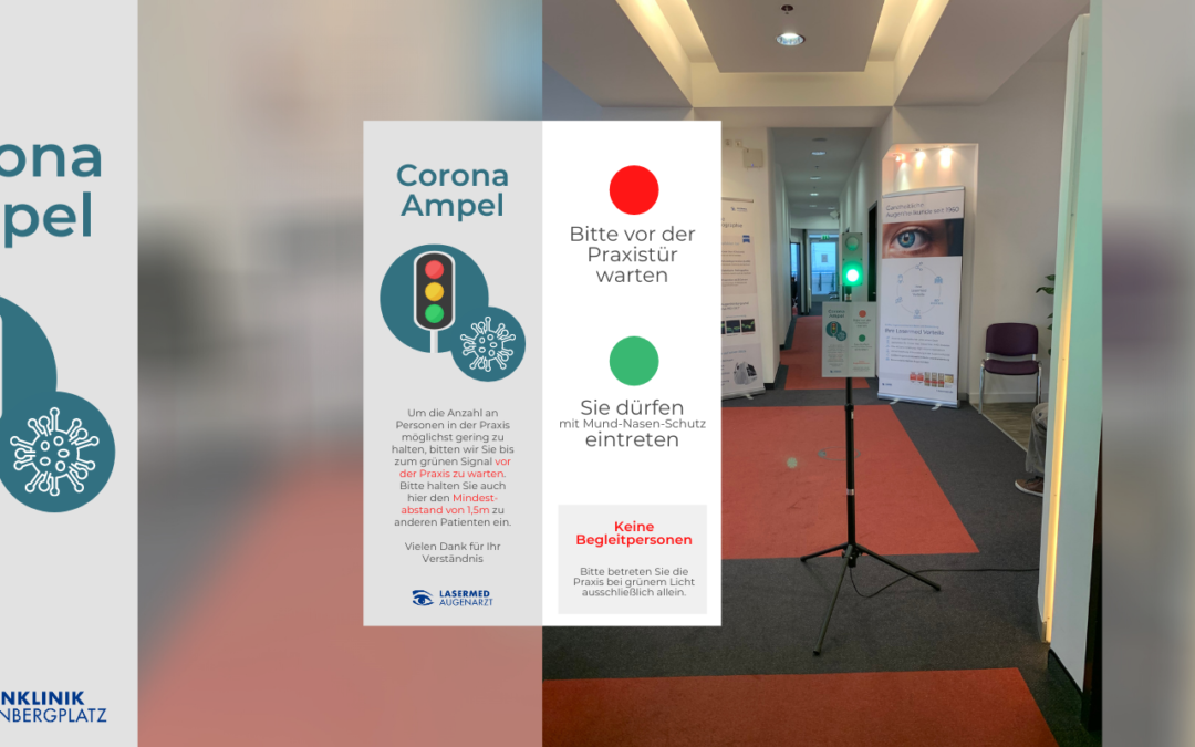 Zu Ihrer Sicherheit: Corona-Ampeln allen Lasermed Augenarztpraxen